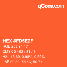 Código de color: HEX #FD5E2F | qconv.com