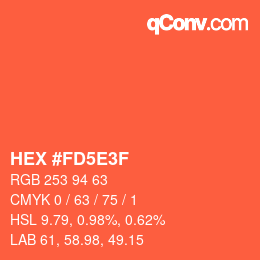 Color code: HEX #FD5E3F | qconv.com