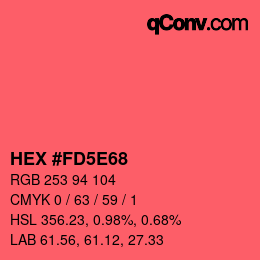 Color code: HEX #FD5E68 | qconv.com
