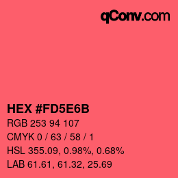 Color code: HEX #FD5E6B | qconv.com