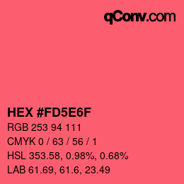 Código de color: HEX #FD5E6F | qconv.com