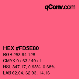 颜色代码: HEX #FD5E80 | qconv.com