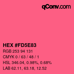 颜色代码: HEX #FD5E83 | qconv.com