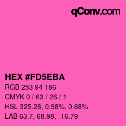 颜色代码: HEX #FD5EBA | qconv.com