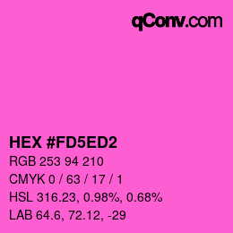颜色代码: HEX #FD5ED2 | qconv.com