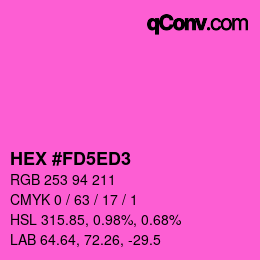 颜色代码: HEX #FD5ED3 | qconv.com