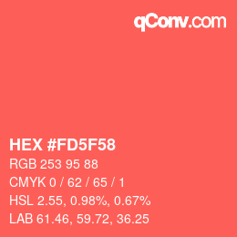Color code: HEX #FD5F58 | qconv.com