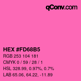 颜色代码: HEX #FD68B5 | qconv.com