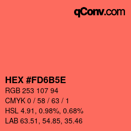 Color code: HEX #FD6B5E | qconv.com