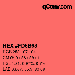 Color code: HEX #FD6B68 | qconv.com