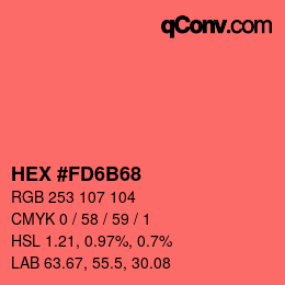 Color code: HEX #FD6B68 | qconv.com