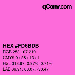 颜色代码: HEX #FD6BDB | qconv.com