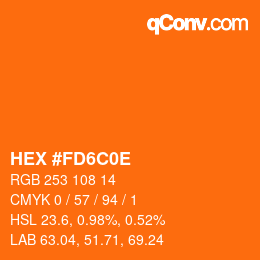 Color code: HEX #FD6C0E | qconv.com