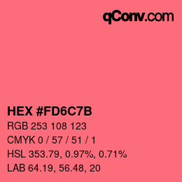 Color code: HEX #FD6C7B | qconv.com