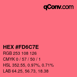Color code: HEX #FD6C7E | qconv.com