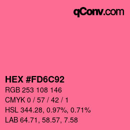 Color code: HEX #FD6C92 | qconv.com