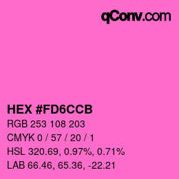 カラーコード: HEX #FD6CCB | qconv.com
