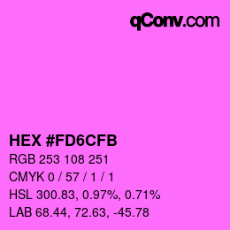 Código de color: HEX #FD6CFB | qconv.com