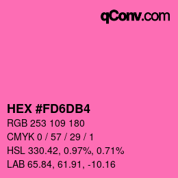 颜色代码: HEX #FD6DB4 | qconv.com