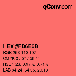 カラーコード: HEX #FD6E6B | qconv.com