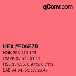 Color code: HEX #FD6E7B | qconv.com
