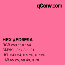 Color code: HEX #FD6E9A | qconv.com