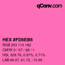 Farbcode: HEX #FD6EB6 | qconv.com