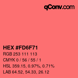 Color code: HEX #FD6F71 | qconv.com