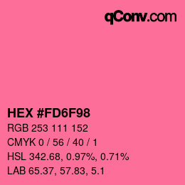 カラーコード: HEX #FD6F98 | qconv.com