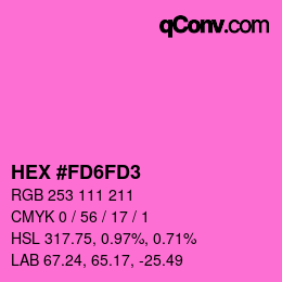 Color code: HEX #FD6FD3 | qconv.com