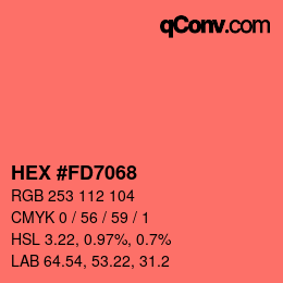 Color code: HEX #FD7068 | qconv.com