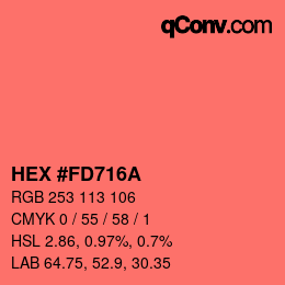 Color code: HEX #FD716A | qconv.com