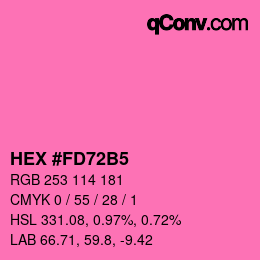 颜色代码: HEX #FD72B5 | qconv.com