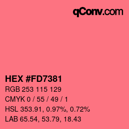 Color code: HEX #FD7381 | qconv.com