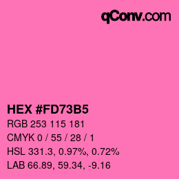 颜色代码: HEX #FD73B5 | qconv.com