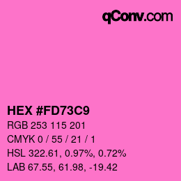 颜色代码: HEX #FD73C9 | qconv.com