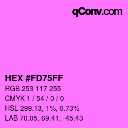 Color code: HEX #FD75FF | qconv.com