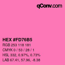 カラーコード: HEX #FD76B5 | qconv.com