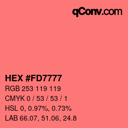 Color code: HEX #FD7777 | qconv.com
