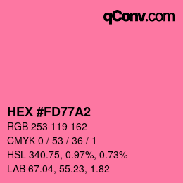 Color code: HEX #FD77A2 | qconv.com