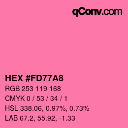 Color code: HEX #FD77A8 | qconv.com