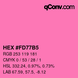 Color code: HEX #FD77B5 | qconv.com