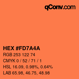 Color code: HEX #FD7A4A | qconv.com