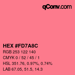 Código de color: HEX #FD7A8C | qconv.com