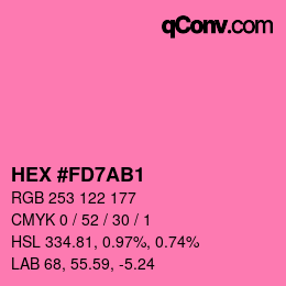 カラーコード: HEX #FD7AB1 | qconv.com