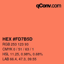 Color code: HEX #FD7B5D | qconv.com