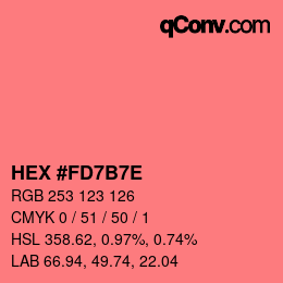 カラーコード: HEX #FD7B7E | qconv.com