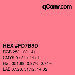 カラーコード: HEX #FD7B8D | qconv.com