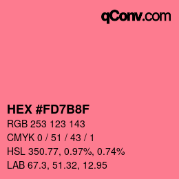 Color code: HEX #FD7B8F | qconv.com