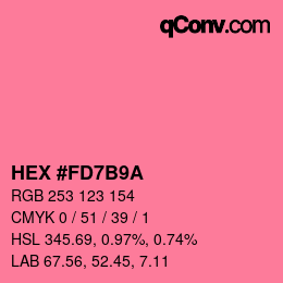 カラーコード: HEX #FD7B9A | qconv.com